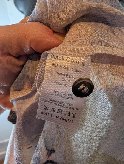 Black Colour ‘Brooke’ Water Pastel Sheer Shirt XS/S (UK 8/10)