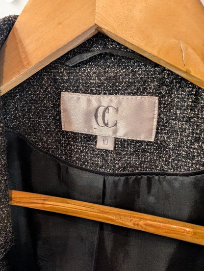Country Casuals grey tweed fitted jacket – size 10