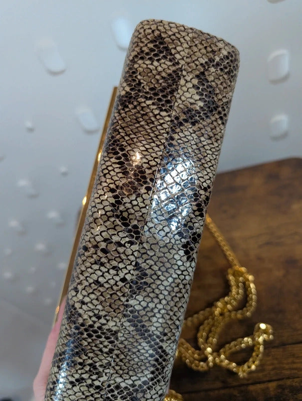 Timothy Hitsman Snakeskin Effect Patent Shoulder Bag Made in Spain