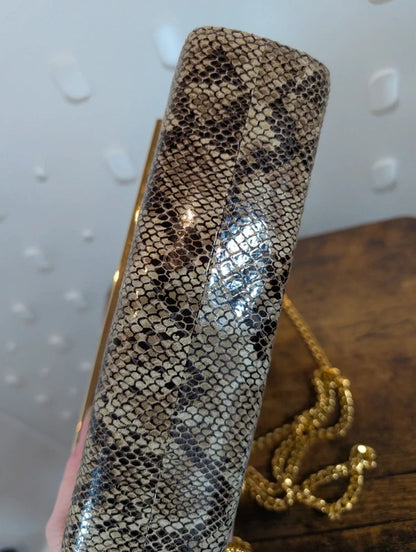 Timothy Hitsman Snakeskin Effect Patent Shoulder Bag Made in Spain