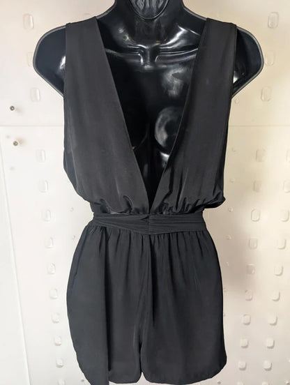 Zara Black Tie Front Playsuit (XS/S)