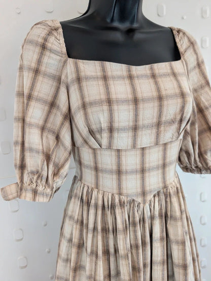 Lalaers Lolita Check Corset Full Skirt Dress Size S