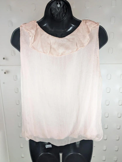 Phase Eight Silk Bubble Hem Blouse Blush Pink Medium