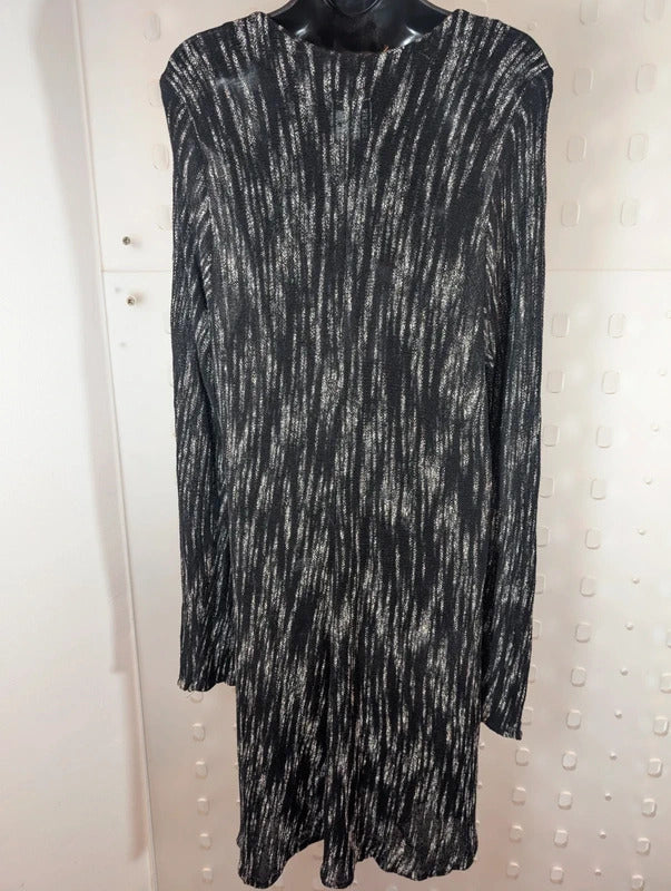 Sixteen47 Dawn French Black Grey Open Knit Dress Size 4