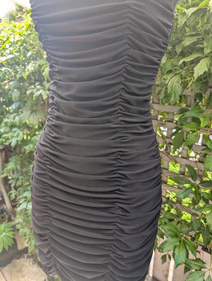 Pink Label by Gina Bacconi Ruched Mini Dress Black UK10