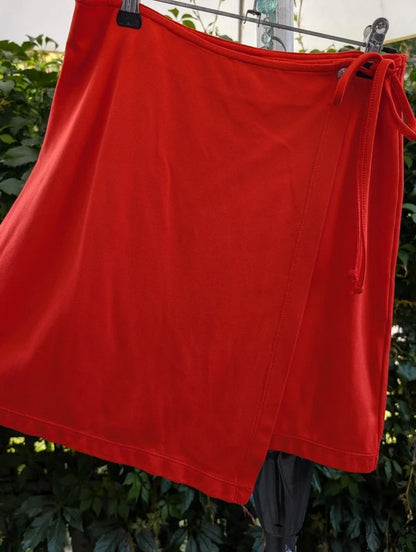 Iceberg Jeans Wrap Mini Skirt Orange UK8/10