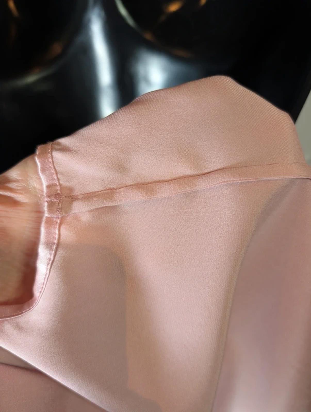 Guido Lombardi Silk Blend Rose Pink Top French Seam Scoop Neck Size L