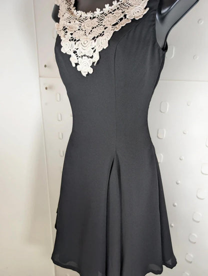 Ever Pretty UK6 Gothic Lolita Fit & Flare Mini Dress Crochet Neckline