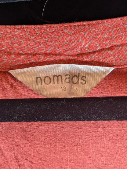 Nomads Coral Printed Viscose Top UK18 Relaxed Fit Ethical
