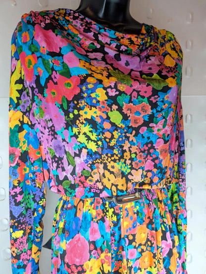 Stine Goya multicolour stretch drape dress – no size label (fits UK 8–12)
