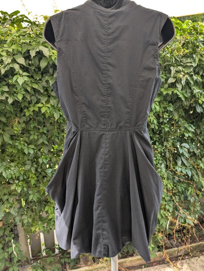 Amour 100% Cotton Bubble Hem Shirt Dress Black UK14