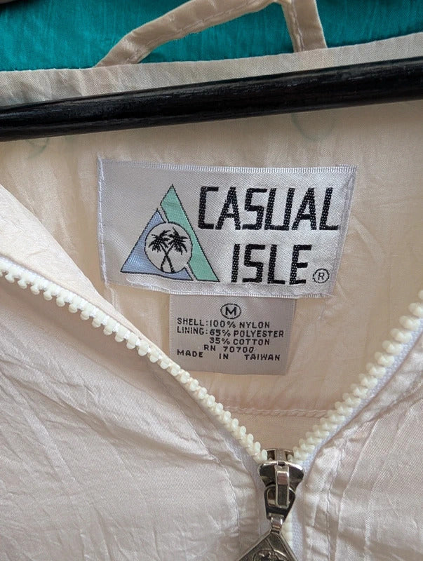 Vintage Casual Isle Shell Jacket Colour Block Made in Taiwan Medium