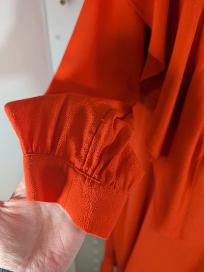 & Other Stories Frill Neck Midi Dress Orange NWT UK8