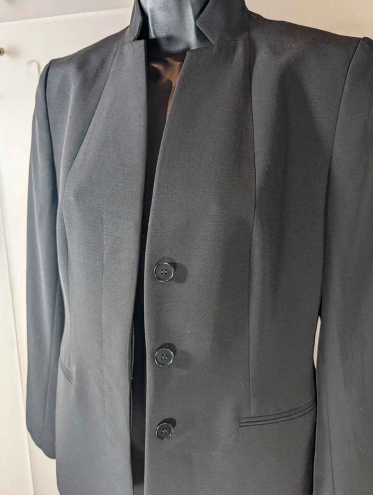 Jaeger Tailored Stand Collar Jacket UK8 Wool Blend