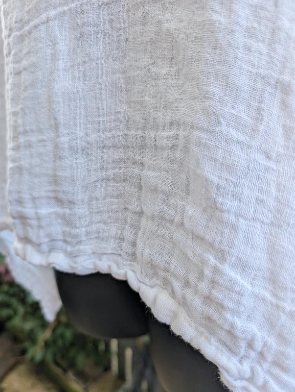 Join Clothes Pure Linen Oversized Top White One Size