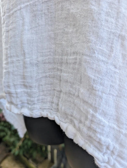 Join Clothes Pure Linen Oversized Top White One Size