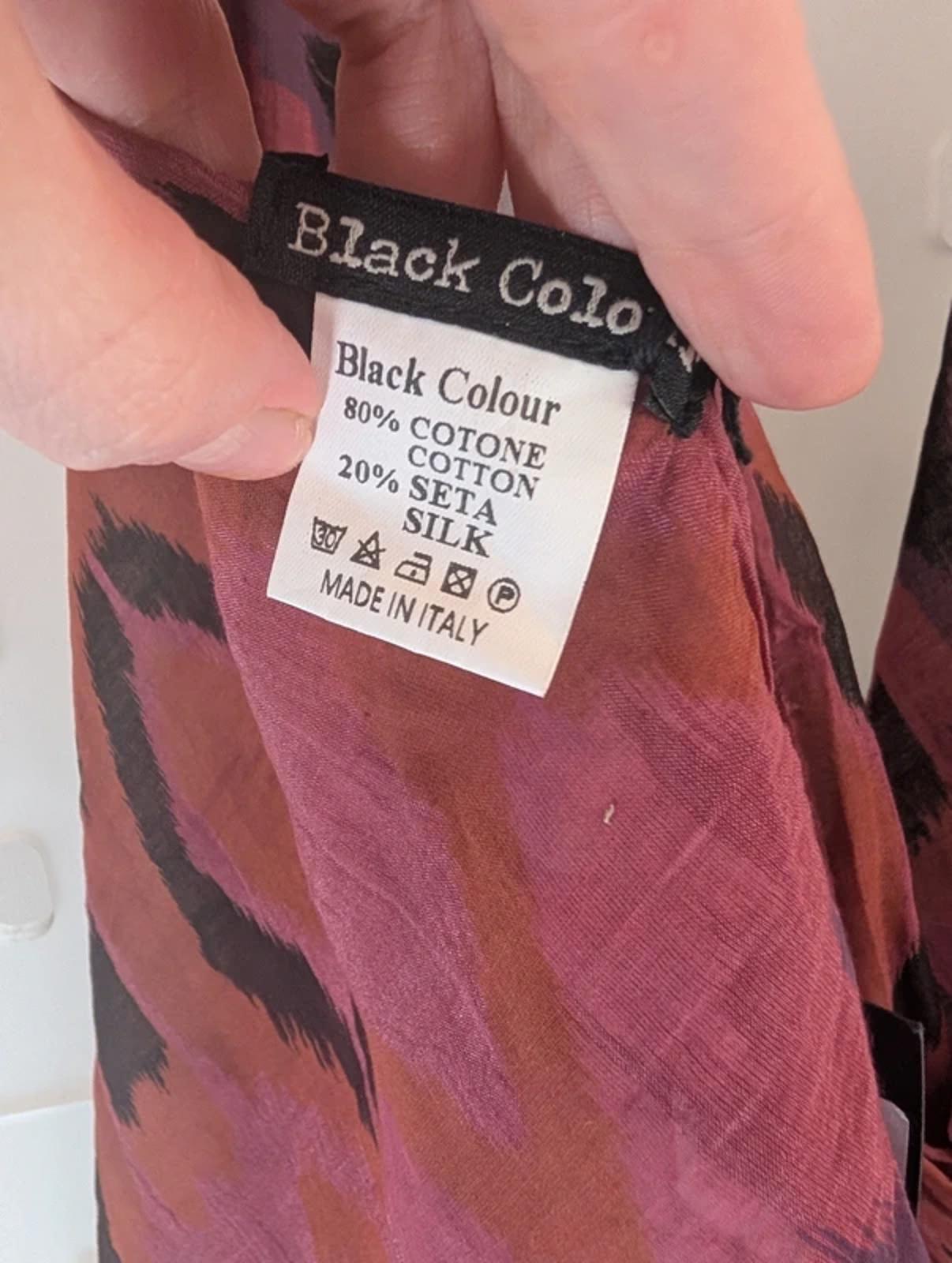 Black Colour Kaya Silk Cotton Sarong / Scarf NWT