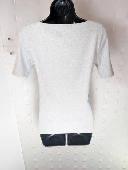 Ralph Lauren Grey Marl Boat Neck T-Shirt Small