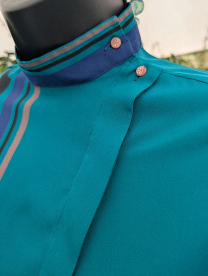 Vintage 1980s Luca Cecconi Made in Italy Abstract Blouse UK10