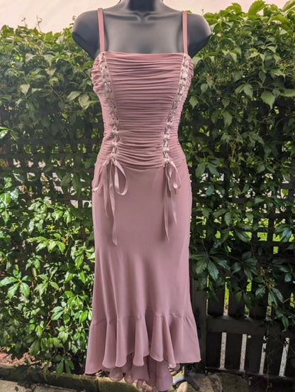 D.U.S.K Structured Fairycore Dress Blush Pink UK10