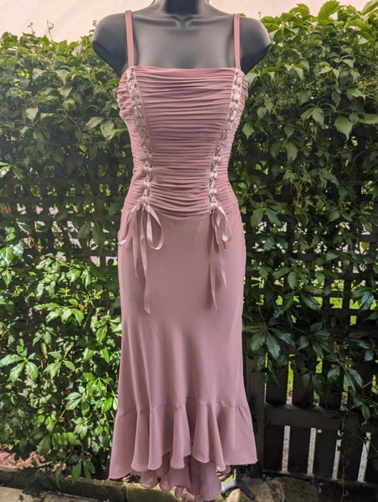 D.U.S.K Structured Fairycore Dress Blush Pink UK10