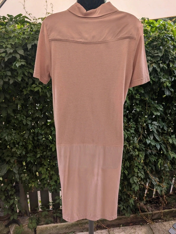 Lacoste Silk Cotton Wool Polo Shirt Dress Size 42 UK14