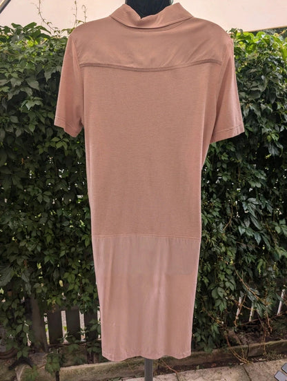 Lacoste Silk Cotton Wool Polo Shirt Dress Size 42 UK14