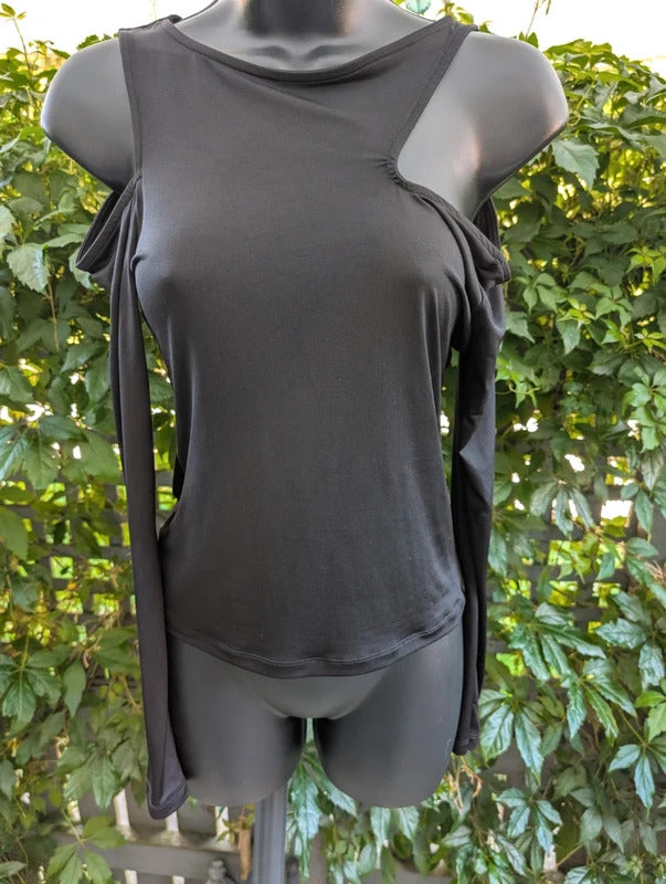 ASOS Asymmetric Cut Out Top Black UK10 NWT