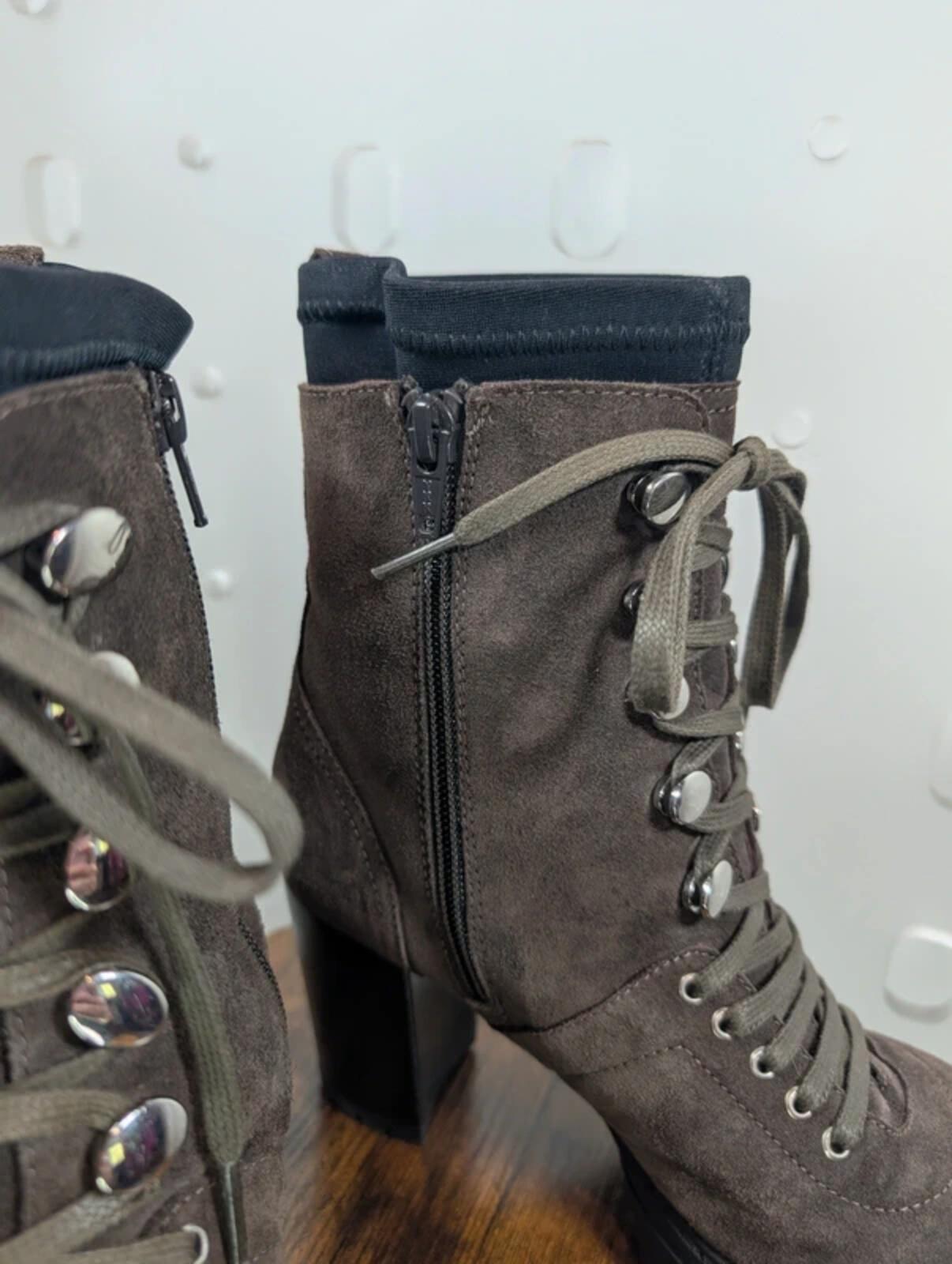 Unisa Suede Platform Utility Boots Brown EU37 UK4