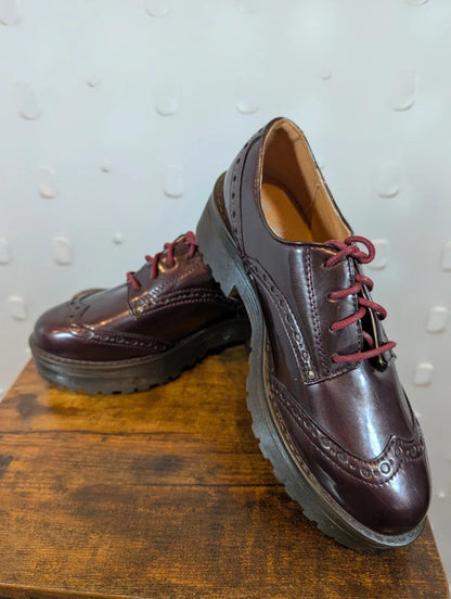 Claudia Ghizzani Oxblood Patent Chunky Platform Brogues EU36 UK3