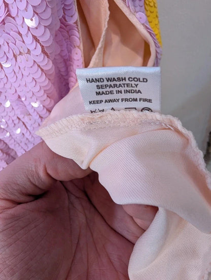 Lace & Beads Alicia Sequin Colour Block Midaxi Dress UK14 Party Occasion