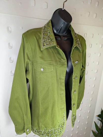 Quacker Factory Embellished Rhinestone Jacket Size S