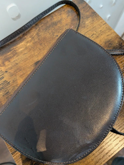 Vintage 1970s Aspis Real Leather Shoulder Bag Made in Cyprus