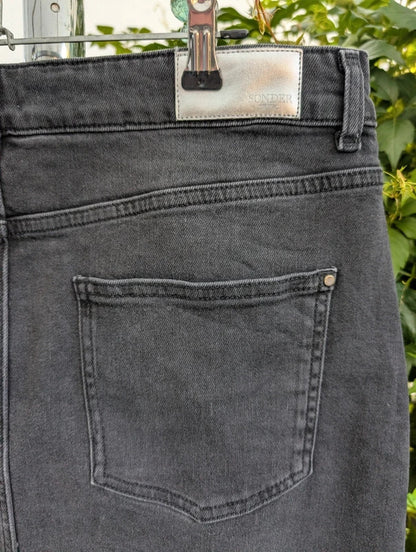 Sonder Studio Black Denim Mini Skirt UK16