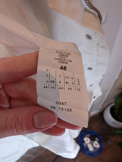 Max & Co White Utility Jacket UK14 Zip & Popper Belted Style Vintage