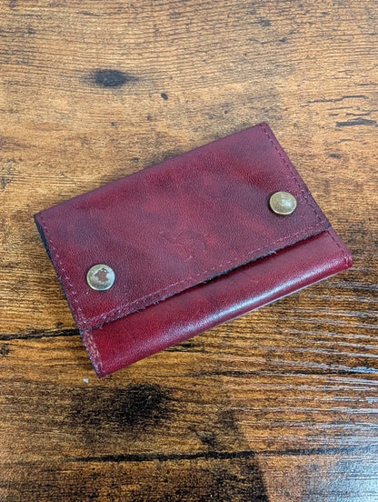 Vintage Camel Burgundy Leather Four Key Wallet