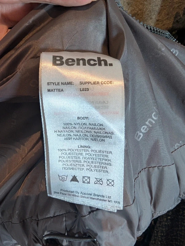 Bench Grey Padded Gilet Size Medium Y2K