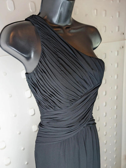 Coast One Shoulder Silk Draped Mini Dress Black – UK 8