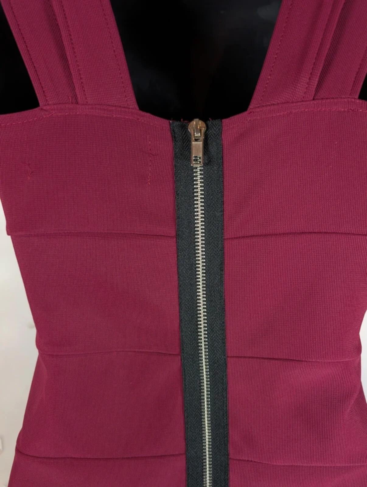 Parisian Bandage Bodycon Dress Burgundy UK10