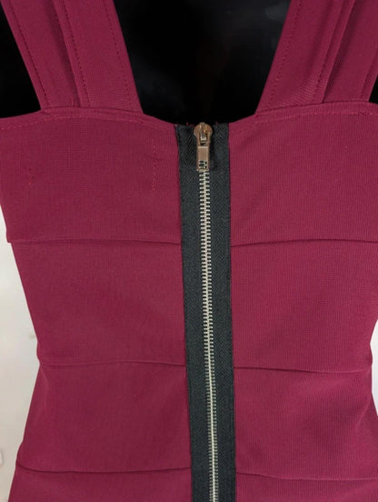 Parisian Bandage Bodycon Dress Burgundy UK10