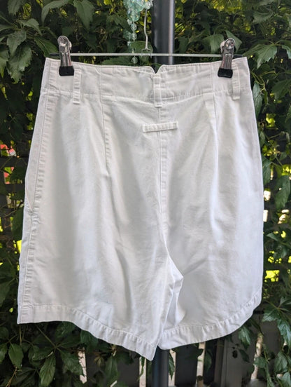 Vintage 1990s Next White Cotton High Waist Shorts UK6/8