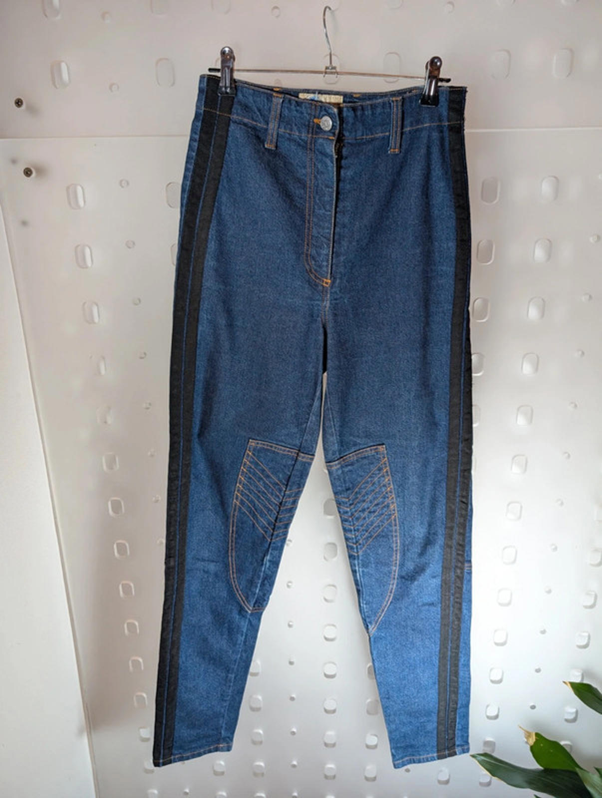 Kenzo Jeans – Vintage Side Stripe Biker Style UK 8