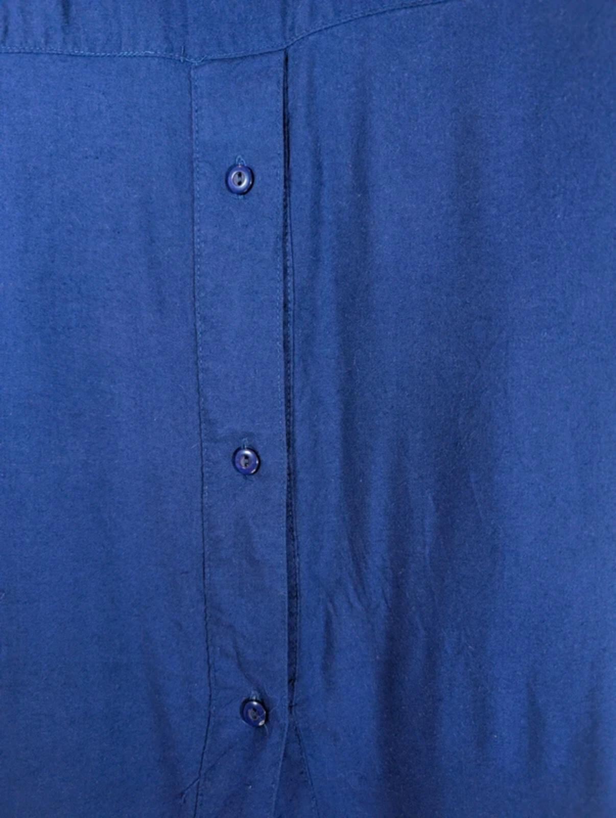 Vintage Maggie Lawrence Sport Blue Shirt Medium Rayon Button Through