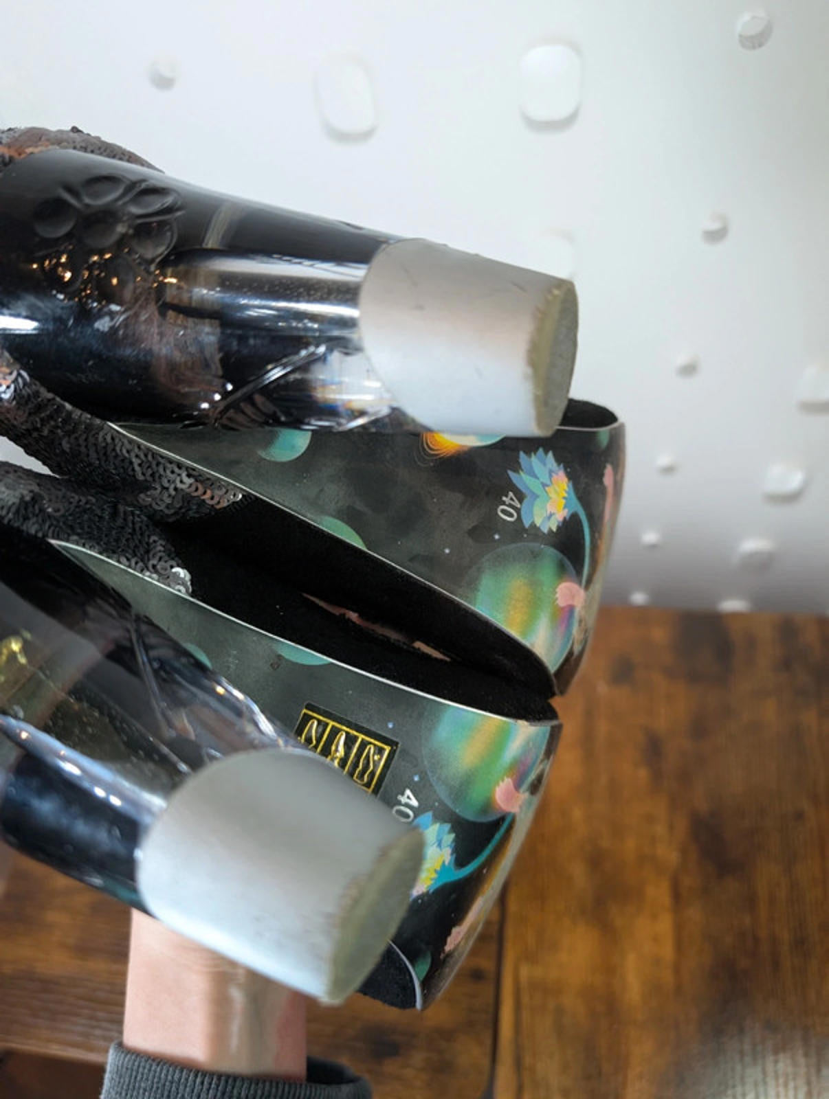 Irregular Choice silver owl face heels | EU 40 | UK7 Sequin detail