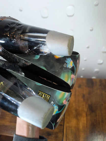 Irregular Choice silver owl face heels | EU 40 | UK7 Sequin detail