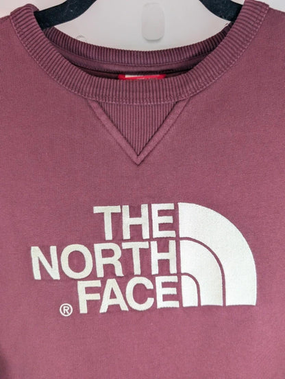 The North Face Burgundy Sweatshirt Mens M Crew Neck Logo Cotton