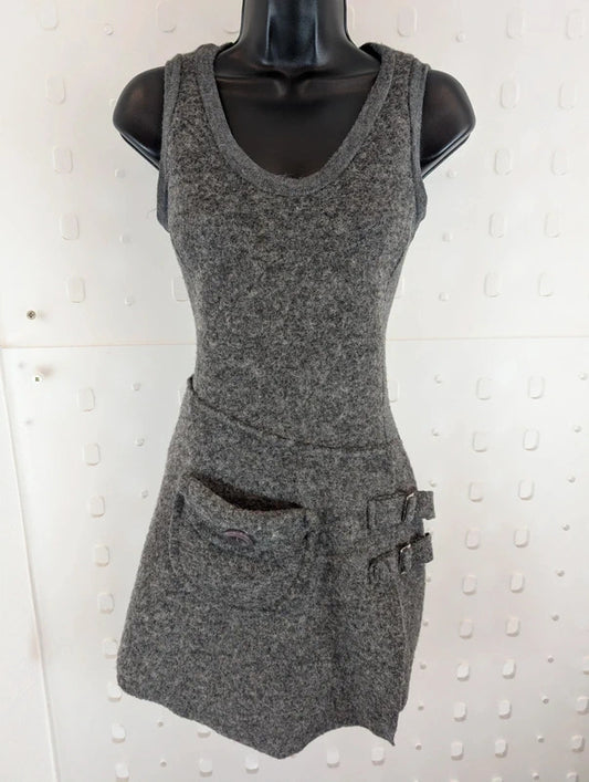 Joe Browns Grey Wool Blend Mini Pinafore Dress UK10 Made in Italy