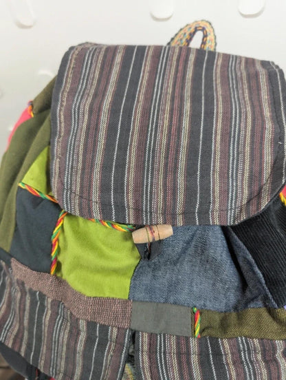 Boho Patchwork Backpack Festival Travel Rucksack Multicoloured