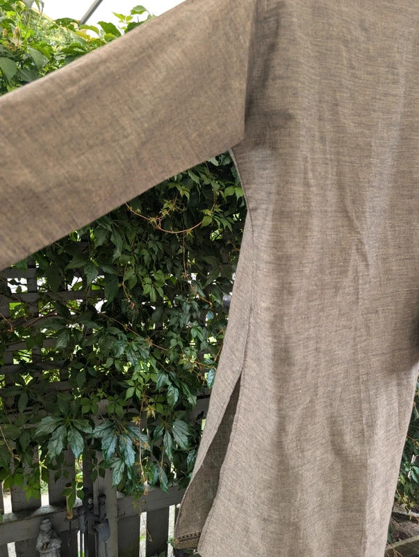 Handmade Bohemian Kaftan Dress Earthy Brown Copper Appliqué