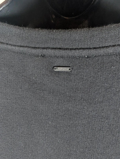 Calvin Klein Black Holographic Sequin Oversized T-Shirt Top UK8–10